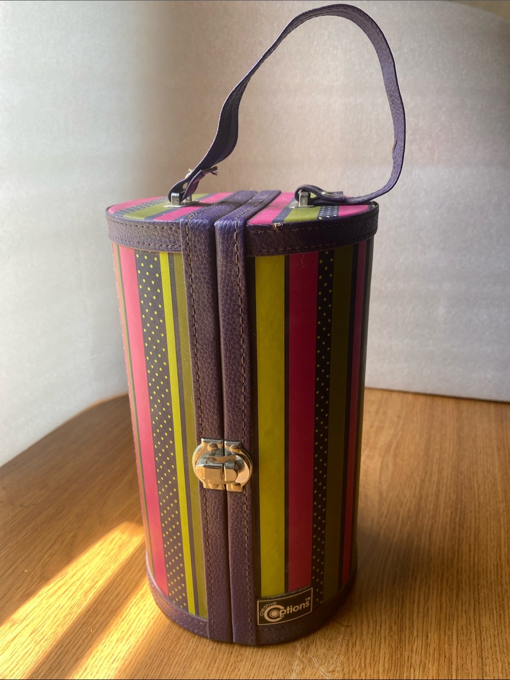 Creative Options Portable Bead Tower with 6-Round Organizers, Purple/Magenta NOS